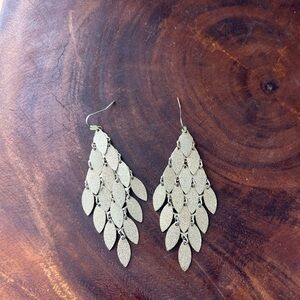 Elegant Gold Leaf Dangle Earrings